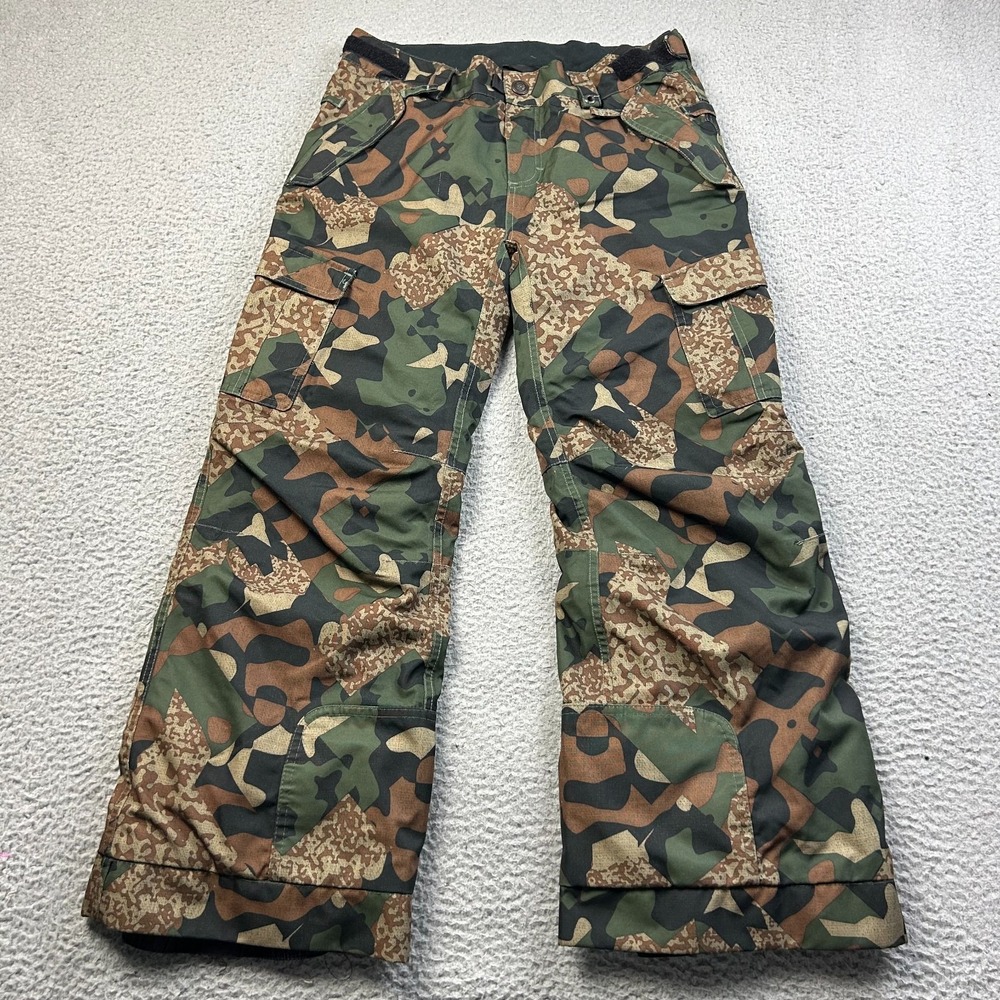 686 Boys All Terrain Insulated Snow Pants Camo Waterproof Ski Size Large
